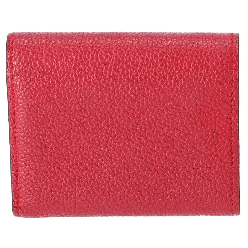 Louis Vuitton Double V Compact Trifold Wallet M64419 Ruby Red Brown Monogram